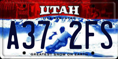 UT license plate A372FS