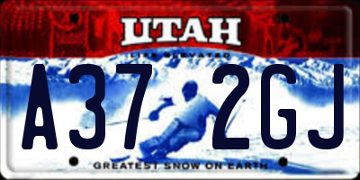 UT license plate A372GJ