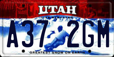 UT license plate A372GM