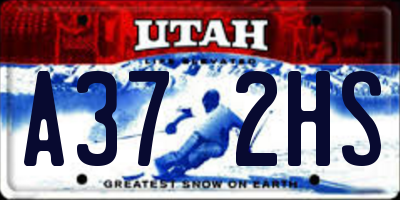 UT license plate A372HS