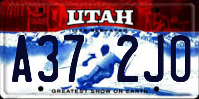 UT license plate A372JO