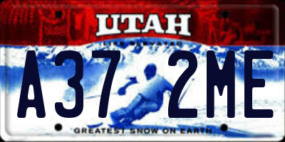 UT license plate A372ME