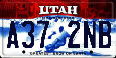 UT license plate A372NB