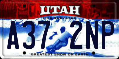 UT license plate A372NP