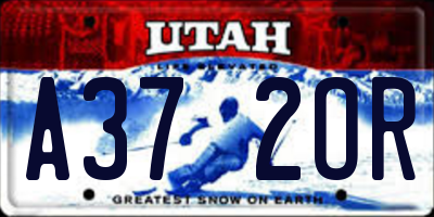 UT license plate A372OR
