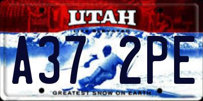 UT license plate A372PE