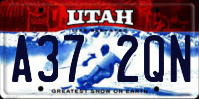 UT license plate A372QN