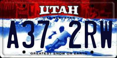 UT license plate A372RW
