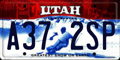 UT license plate A372SP