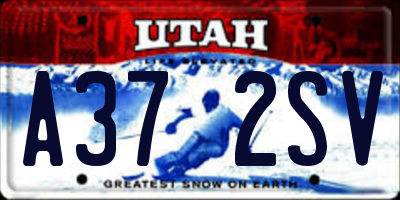 UT license plate A372SV
