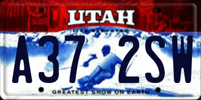 UT license plate A372SW