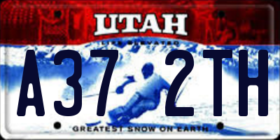 UT license plate A372TH