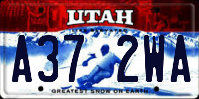 UT license plate A372WA