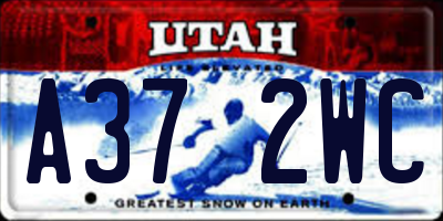 UT license plate A372WC