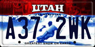 UT license plate A372WK