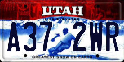 UT license plate A372WR