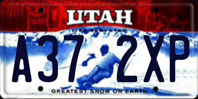 UT license plate A372XP