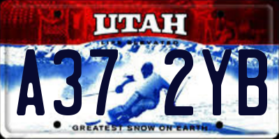 UT license plate A372YB