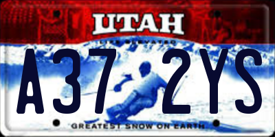 UT license plate A372YS