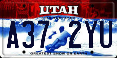 UT license plate A372YU