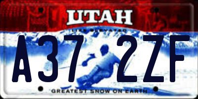 UT license plate A372ZF