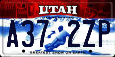 UT license plate A372ZP