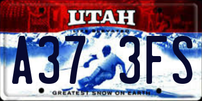 UT license plate A373FS