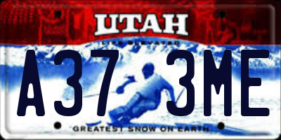 UT license plate A373ME