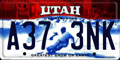 UT license plate A373NK