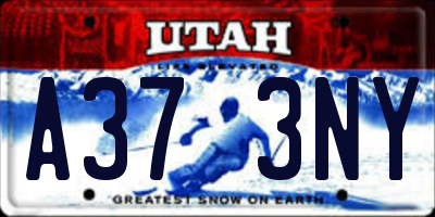 UT license plate A373NY