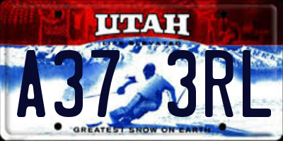 UT license plate A373RL
