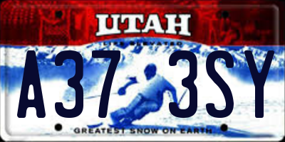 UT license plate A373SY