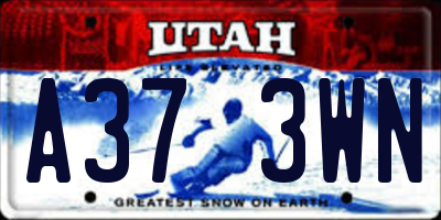 UT license plate A373WN