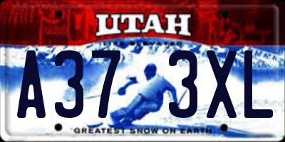 UT license plate A373XL