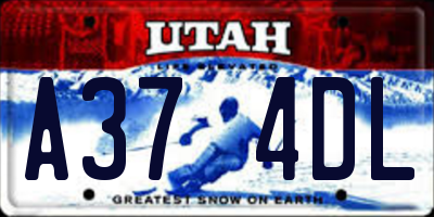 UT license plate A374DL