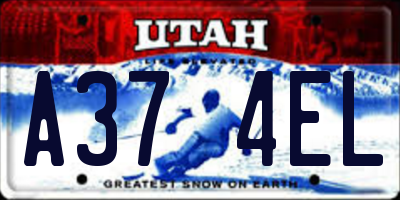 UT license plate A374EL