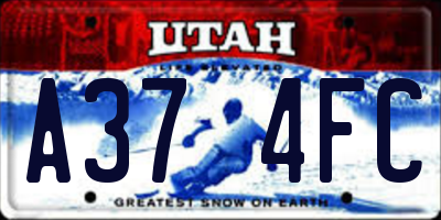 UT license plate A374FC