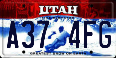 UT license plate A374FG