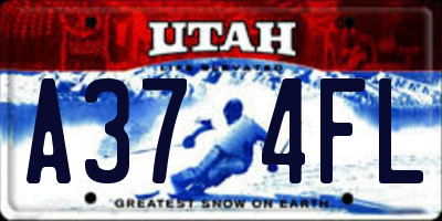 UT license plate A374FL