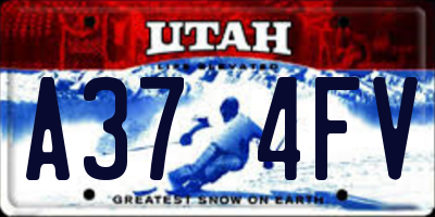 UT license plate A374FV