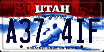 UT license plate A374IF
