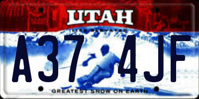 UT license plate A374JF