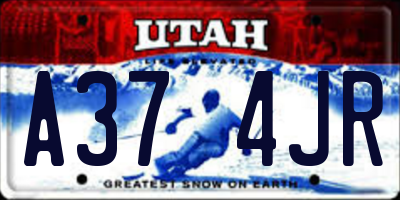 UT license plate A374JR
