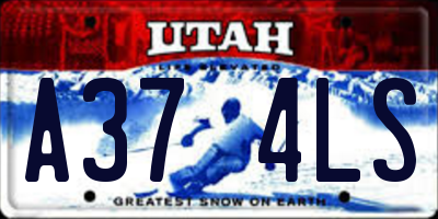 UT license plate A374LS
