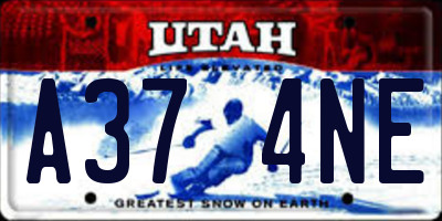 UT license plate A374NE