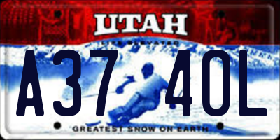 UT license plate A374OL