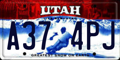 UT license plate A374PJ