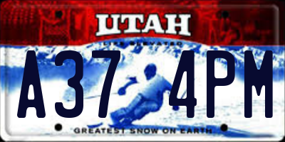 UT license plate A374PM