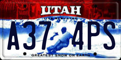 UT license plate A374PS