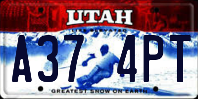 UT license plate A374PT